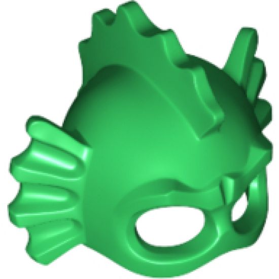 Minifigure, Headgear Head Cover, Swamp Creature with Eye Holes, Fins and Spikes
