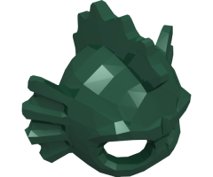 Minifigure, Headgear Head Cover, Swamp Creature with Eye Holes, Fins and Spikes