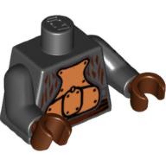 Torso SW Gold Body Armor Pattern (Lando Calrissian - Skiff Guard) / Black Arms / Reddish Brown Hands