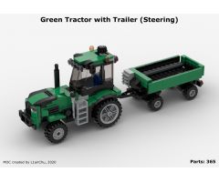 Green Tractor with Trailer