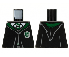 Torso Hogwarts Robe Clasped with Slytherin Crest Pattern