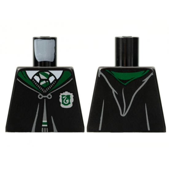 Torso Hogwarts Robe Clasped with Slytherin Crest Pattern