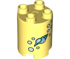 Duplo, Brick Round 2 x 2 x 2 with Shell and Bubbles Pattern