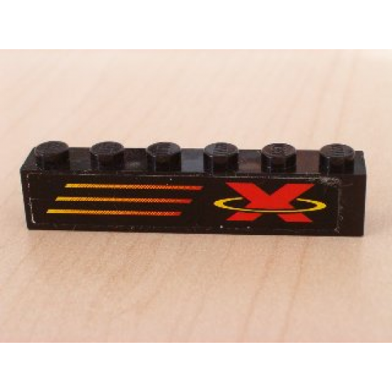 Brick 1 x 6 with X-Treme Team Logo Right Pattern (Sticker) - Set 6567