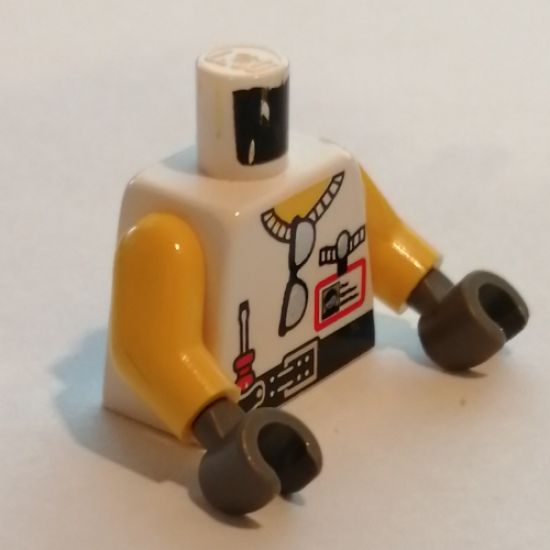Torso Studios Grip Sunglasses, Screwdriver, Clapboard on Back Pattern / Yellow Arms / Dark Gray Hands