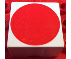 Duplo, Tile 2 x 2 x 1 with Shape Red Circle Pattern