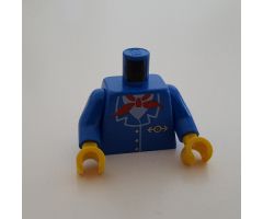 Torso Train Jacket and Red Scarf Pattern / Blue Arms / Yellow Hands