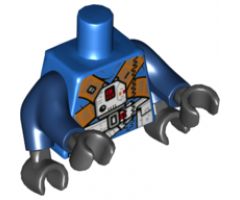 Torso SW Jumpsiut, Orange Crossed Belts and Front Panel Pattern (Rio Durant) / Dark Blue Double Arms / Black Hands