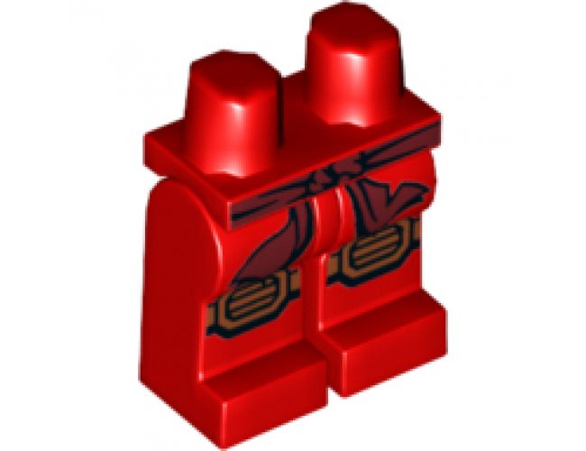 Hips and Legs with Dark Red Sash and Medium Nougat Knee Pads Pattern