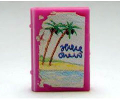 Minifigure, Utensil Book 2 x 3 with Holiday Brochure Palm Beach Pattern (Stickers) - Set 3117