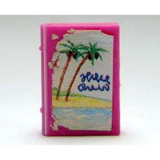 Minifigure, Utensil Book 2 x 3 with Holiday Brochure Palm Beach Pattern (Stickers) - Set 3117