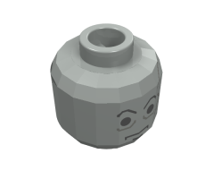 Minifigure, Head Male Scars Gray Left, Black Eyebrows Pattern (Darth Vader original) - Blocked Open Stud