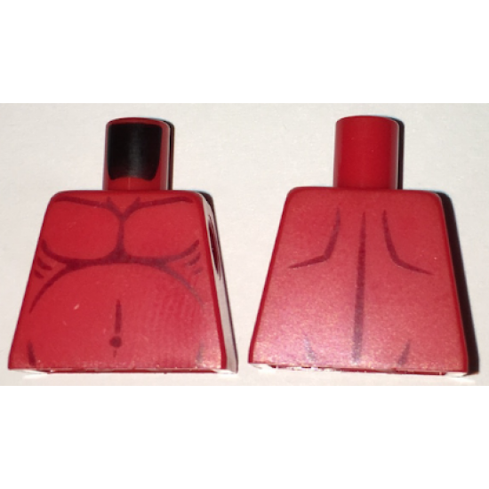 Torso Nexo Knights Fat Stomach with Dark Red Contour Lines Pattern