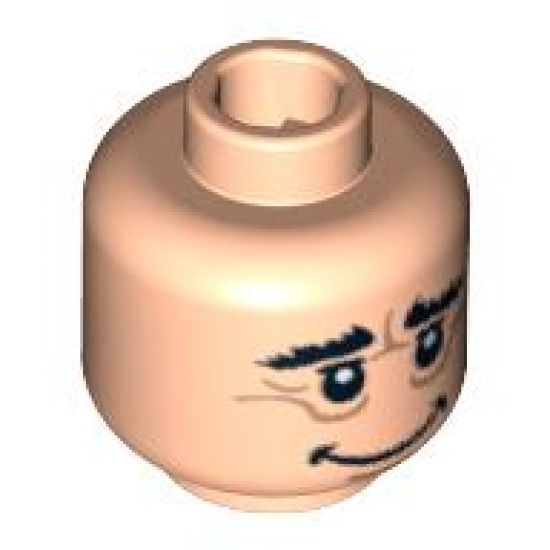 Minifigure, Head Male HP Hagrid Wrinkles Pattern - Blocked Open Stud