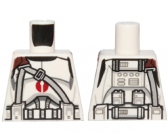 Torso SW Armor Clone Trooper with Dark Red Center Emblem, Gray Vertical and Diagonal Belts Pattern