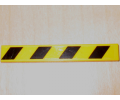 Tile 1 x 8 with Black Danger Stripes Pattern (Sticker) - Set 4853