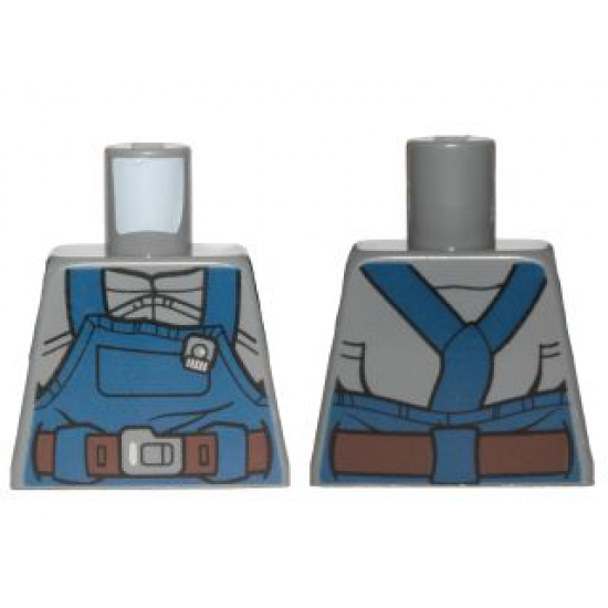 Torso Overalls Dark Blue Rumpled with Reddish Brown Belt Pattern (SW Ugnaught)