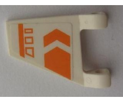 Flag 2 x 2 Trapezoid with Orange Chevron, Line, and Symbols Pattern, Model Left (Sticker) - Set 7693