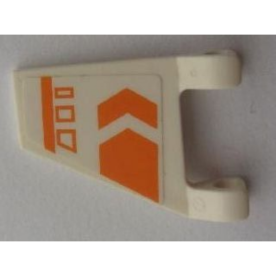 Flag 2 x 2 Trapezoid with Orange Chevron, Line, and Symbols Pattern, Model Left (Sticker) - Set 7693