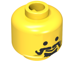 Minifigure, Head Moustache Curly, Spiky Beard under Mouth Pattern - Blocked Open Stud