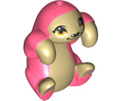 Sloth, Friends with Coral Fur, Bright Light Orange Eyes and Bright Pink Paw Pads Pattern