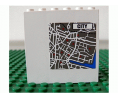 Brick 1 x 6 x 5 with Map and 'CITY' Pattern (Sticker) - Set 7035