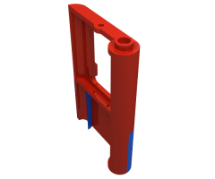 Door 1 x 4 x 5 Train Left with Blue Bottom Half Pattern