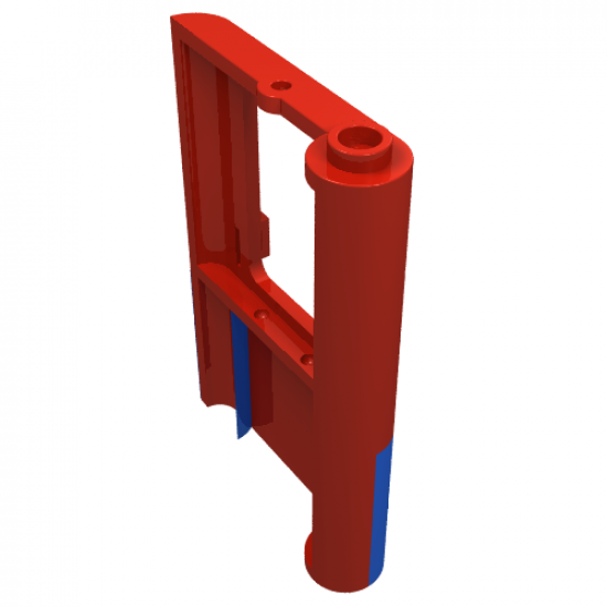 Door 1 x 4 x 5 Train Left with Blue Bottom Half Pattern