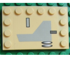 Tile, Modified 4 x 6 with Studs on Edges with X-wing Pattern A (Sticker) - Set 7191