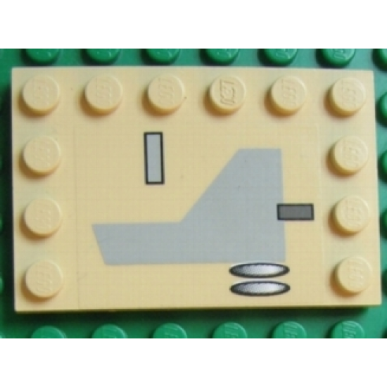 Tile, Modified 4 x 6 with Studs on Edges with X-wing Pattern A (Sticker) - Set 7191