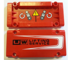 Technic, Panel Plate 5 x 11 x 1 with 'UW LIFTING SERVICE' on Outside and Operating Instructions on Inside Pattern Model Right (Stickers) - Set 8258