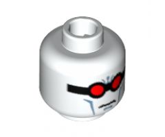 Minifigure, Head Goggles Black with Red Lenses, Medium Azure Wrinkles Pattern (Mr. Freeze) - Blocked Open Stud