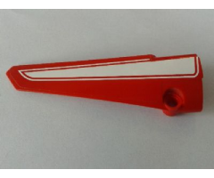 Technic, Panel Fairing # 5 Long Smooth, Side A with White Wide Stripe Pattern (Sticker) - Set 8258