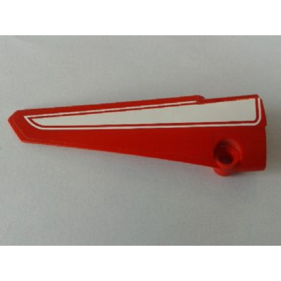 Technic, Panel Fairing # 5 Long Smooth, Side A with White Wide Stripe Pattern (Sticker) - Set 8258
