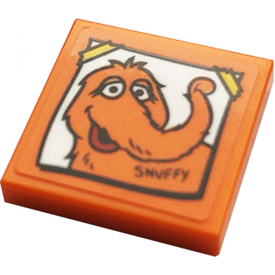 Tile 2 x 2 with Poster with 'SNUFFY' Pattern (Sticker) - Set 21324
