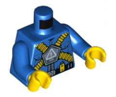 Torso Ultra Agents Villain with Electricity Danger Sign, Yellow Ribbed Hoses, Yellow Batteries on Belt Pattern / Blue Arms / Yellow Hands