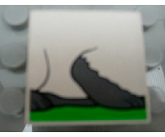 Duplo, Tile 2 x 2 x 1 with Rabbit Mosaic Picture 17 Pattern (Set 1014)