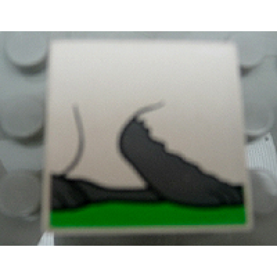 Duplo, Tile 2 x 2 x 1 with Rabbit Mosaic Picture 17 Pattern (Set 1014)