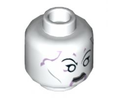 Minifigure, Head Alien with White Eyes and Dark Bluish Gray Lips Pattern (SW Asajj Ventress - 75087) - Hollow Stud