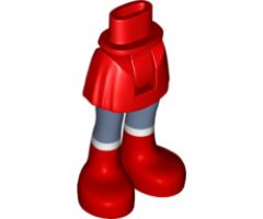 Mini Doll, Legs with Hips and Skirt, Sand Blue Legs and Red Boots Pattern