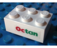 Brick 2 x 3 with Octan Pattern Right (Sticker) - Sets 6397 / 6472