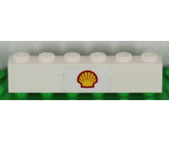 Brick 1 x 6 with Shell Logo Pattern (Sticker) - Set 1256