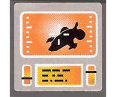 Tile 2 x 2 with Orange Screen and Crosshair Pattern (Sticker) - Set 8970