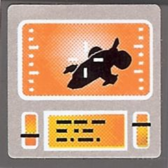 Tile 2 x 2 with Orange Screen and Crosshair Pattern (Sticker) - Set 8970