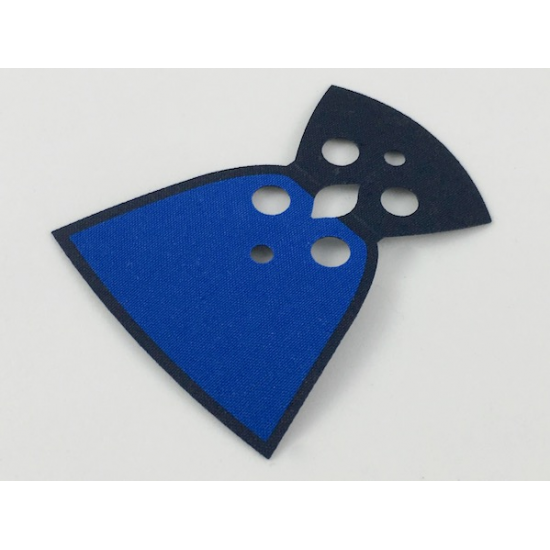 Minifigure, Body Wear Cape Cloth, Rounded Bottom and Round Collar, Blue on One Side of Cape Pattern, Traditional Starched Fabric