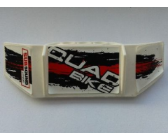 Technic, Panel Car Spoiler 3 x 8 with Three Holes with 'QUAD BIKE', 'SUBSOUND LIMITER' and Black and Red Stains Pattern Model Left Side (Stickers) - Set 8262