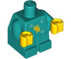 Body Baby / Toddler with Fixed Arms with Moose and Snowflakes Pattern and Yellow Hands
