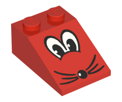 Slope 33 3 x 2 with Eyes, Nose, and Whiskers Pattern