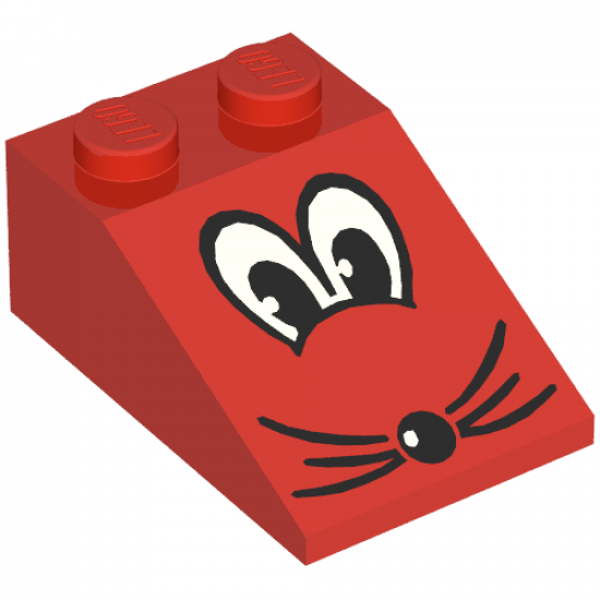 Slope 33 3 x 2 with Eyes, Nose, and Whiskers Pattern