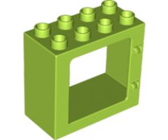 Duplo, Building Door / Window Frame 2 x 4 x 3 Flat Front Surface, Completely Open Back